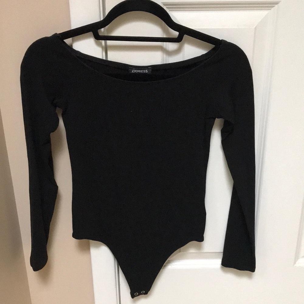 Express long sleeve black bodysuit